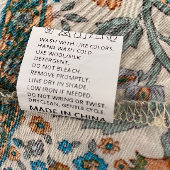 Women's Floral Bohemian Ruffle Size 26 Maxi Dress in Festive Orange and Blue - Picture 10 of 10